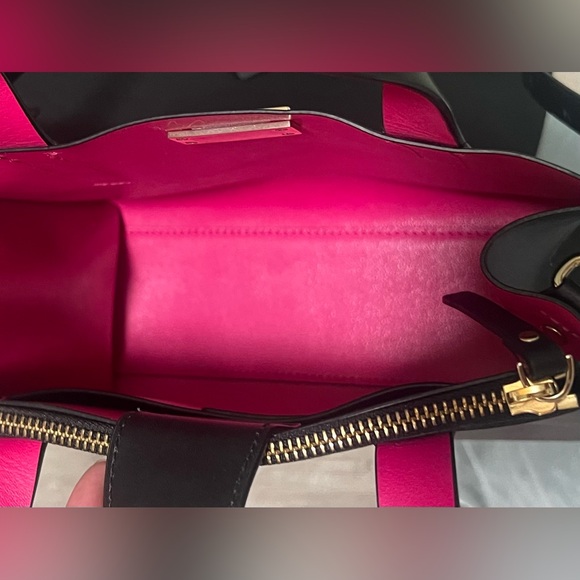 NWOT Genuine Kate Spade Putnam Drive Anissa Satchel | Black & Hot Pink | Leather - Picture 11 of 15
